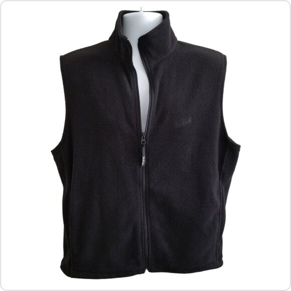 Woolrich Mens Vest Large Black Full Zip Fleece With Pockets 18031 - Picture 1 of 12